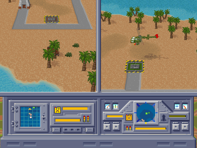 Split screen with the helicopter dashboard