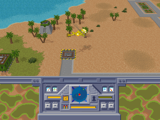 Helicopter over the island