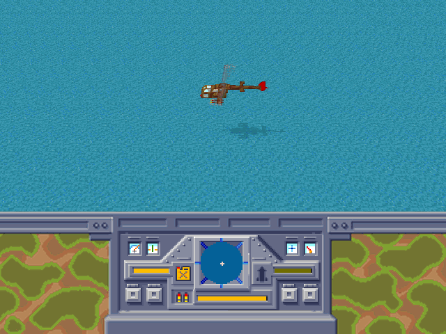 Fly off the map and the submarine appears